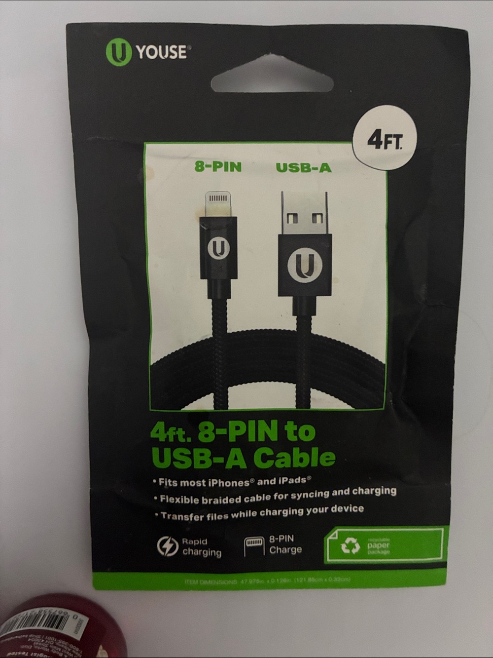 Braided Charging Cable 8-Pin to USB-A for Apple IPhone® & IPad®